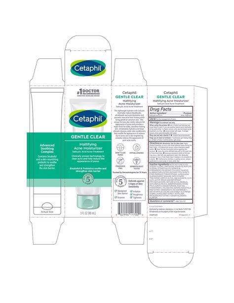 CETAPHIL GENTLE CLEAR MATTIFYING ACNE MOISTURIZER- salicylic acid lotion