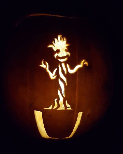 Baby Groot pumpkin. from Guardian of the Galaxy. nerdy and geeky ...