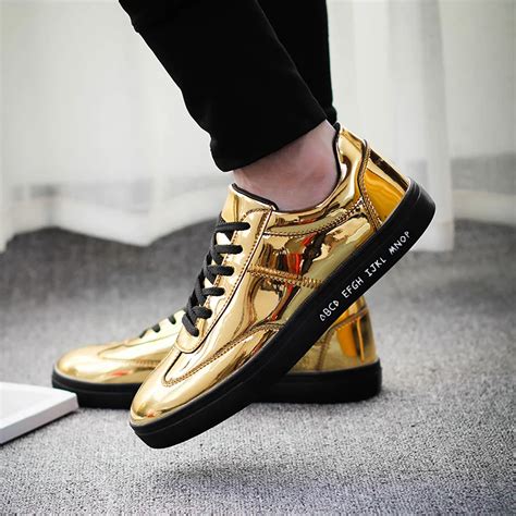 Ifrich 2018 New Cool Mens Casual Shoes Hot Sale Lace Up Gold Black Mens ...