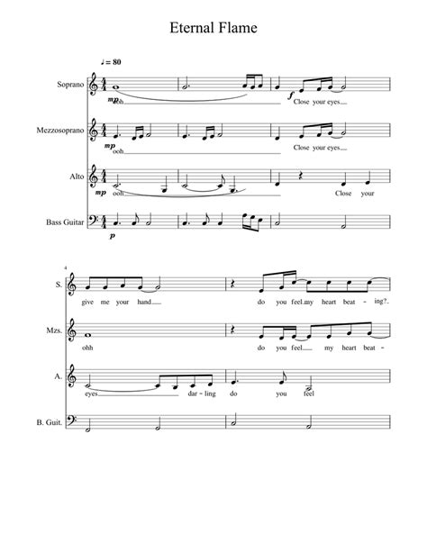 Eternal Flame Sheet music for Voice, Bass, Cello | Download free in PDF or MIDI | Musescore.com