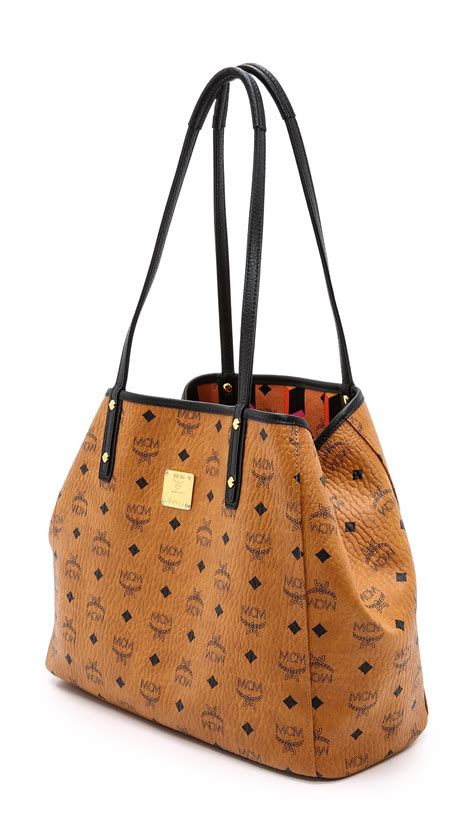 MCM Medium Reverisble Shopper Tote - Cognac in Brown - Lyst