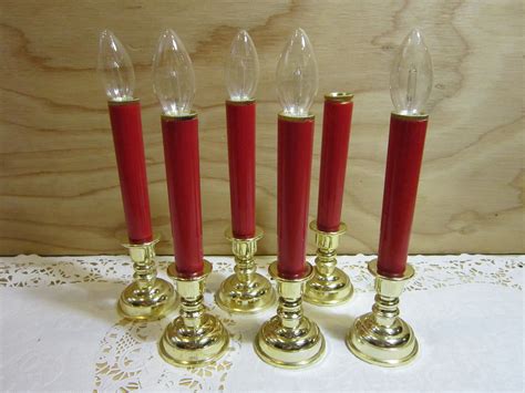 Set of Six Vintage Battery-Operated Red Christmas Taper Style | Etsy | Candles, Red christmas ...