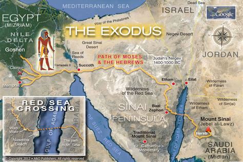 Exodus Route Map Enlarged | Exodus, Mount sinai, Bible mapping