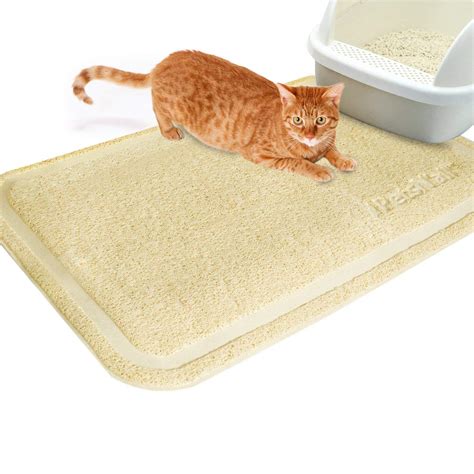 Cat Litter Mat by PetsN'all - Catch All Easy to Clean Litter Box Mat - Beige, Extra Large (35.5 ...