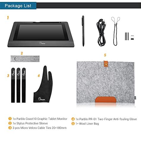 Parblo Coast10 Graphics Drawing Tablet LCD Monitor with Cordless ...