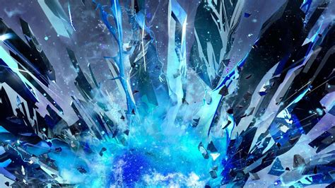 Blue crystal explosion wallpaper - 3D wallpapers - #29889