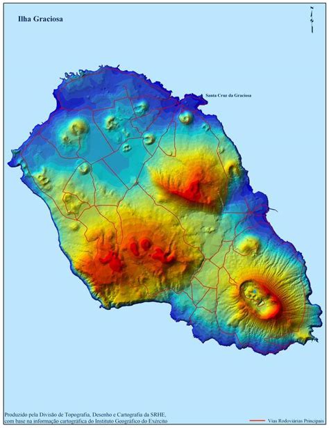 Graciosa Island Map, Portugal