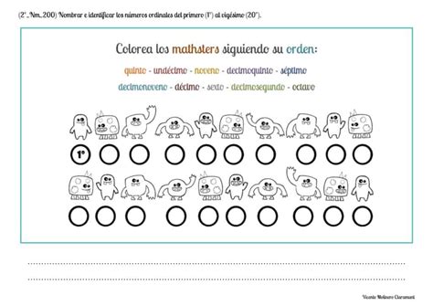 📚 Ordinales del 1º al 20º 📚 2º Educación Primaria