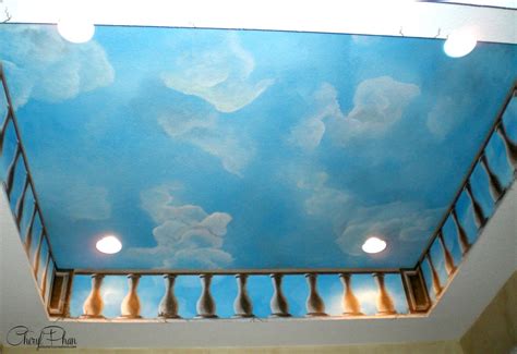 Bedroom Ceiling Backdrop Wallpaper Ceilings Fantasy Sky Clouds Ceiling Mural Background Wall ...