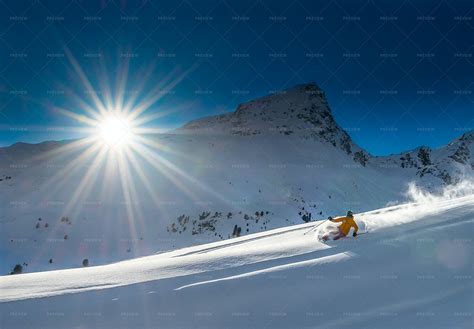 Skiing In The Snow - Stock Photos | Motion Array