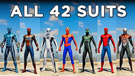 ALL 42 Spider-Man SUITS & COSTUMES - Marvel's Spider-Man PS4 - YouTube