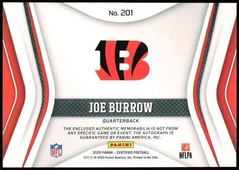 Joe Burrow 2020 Certified #201 Jersey Autograph | Pristine Auction