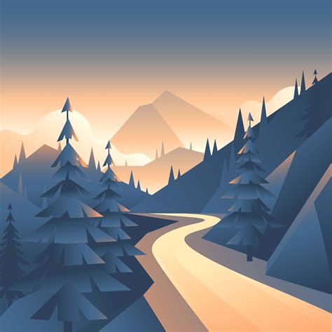 Mountain Valley Path Landscape First Person View 252062 Vector Art at Vecteezy