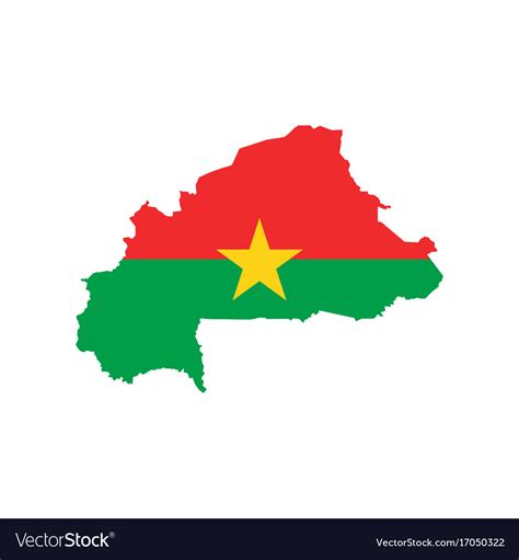 Burkina faso flag and map Royalty Free Vector Image