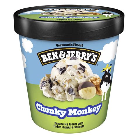 Ben & Jerry's Chunky Monkey Banana Ice Cream Pint, 16 oz - Walmart.com