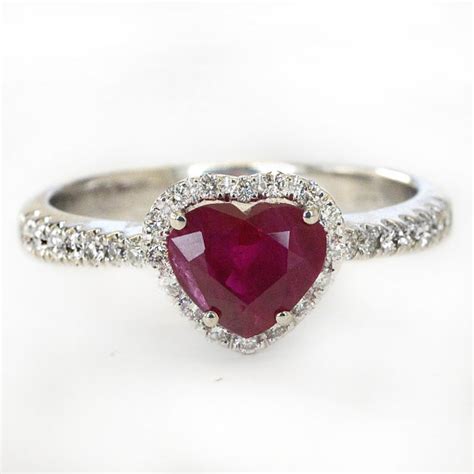 Heart ruby ring Heart Shape Ring Ruby Engagement Ring | Etsy