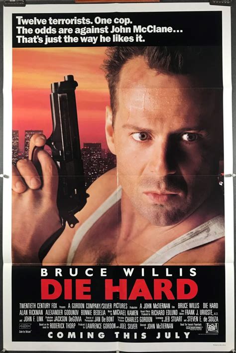 DIE HARD, Original, Vintage Action Movie Poster starring Bruce Willis ...