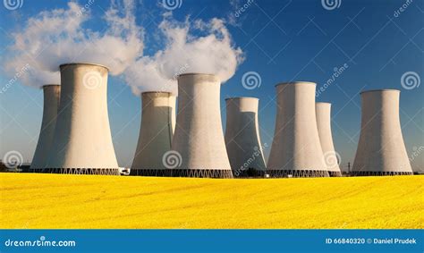 Nuclear Power Plant with Field of Rapeseed Stock Photo - Image of environmental, agronomy: 66840320