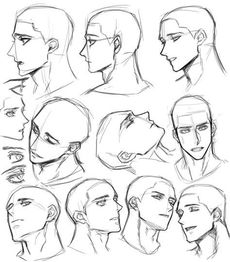 Drawing Anime Drawing Male Face Reference - The male head is similar in many ways to the female ...