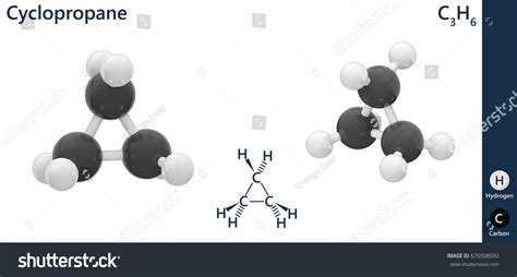 Structural Chemical Formula Molecular Structure Cyclopropanec3h6 Stock ...