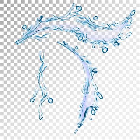 realistic Blue water splash with drops, vector illustration 370671 Vector Art at Vecteezy