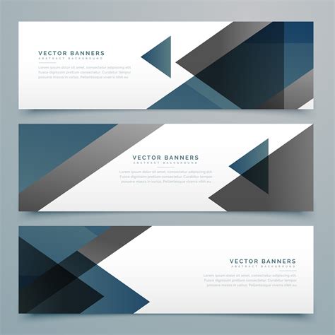 vector abstract horizontal business banner set - Download Free Vector ...