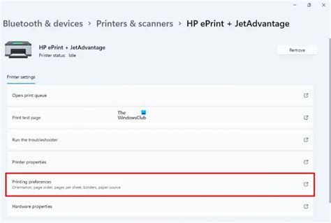 How To Change Printer Default Settings In Windows 11 10 | thewindowsclub