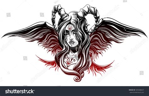 4,511 imágenes de Female demon tattoo - Imágenes, fotos y vectores de stock | Shutterstock