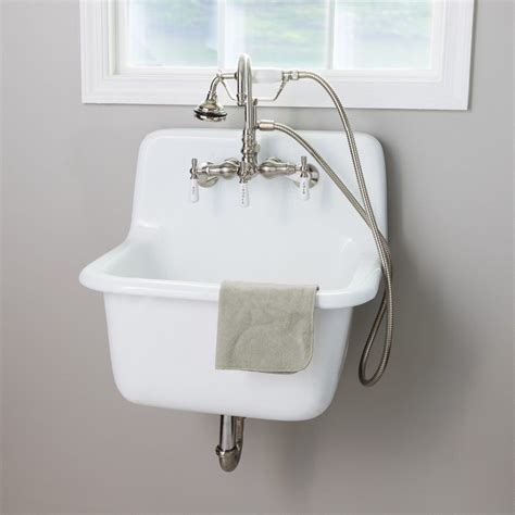 Falco 22 Inch Cast Iron High Back Deep Utility Sink | Laundry room sink ...