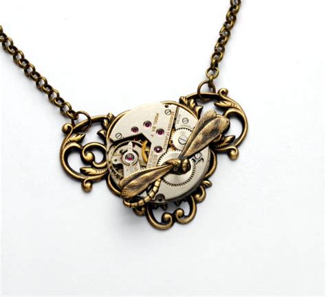 DRAGONFLY Steampunk Necklace Dragonfly by VictorianCuriosities