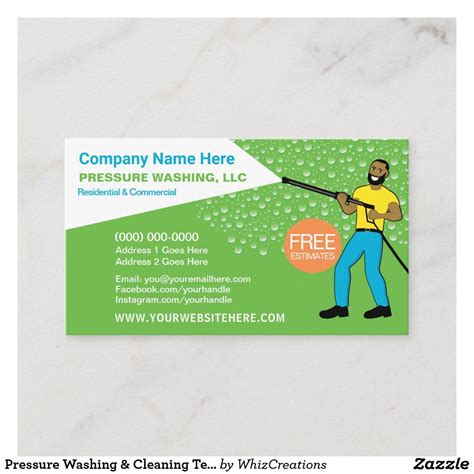 Pressure Washing Business Cards Template