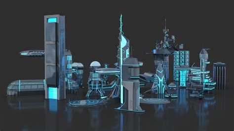 3d max tron building mtl