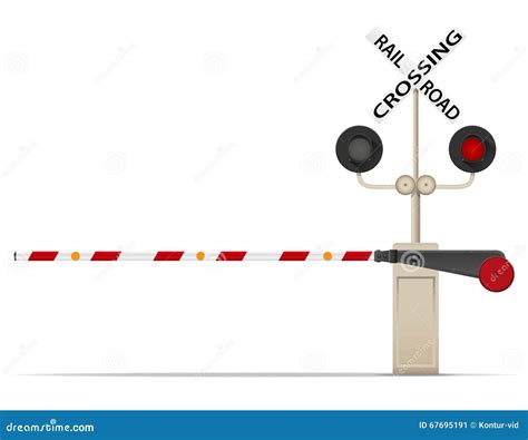 Railroad Crossing Sign Cartoon Icon Vector Illustration | CartoonDealer ...