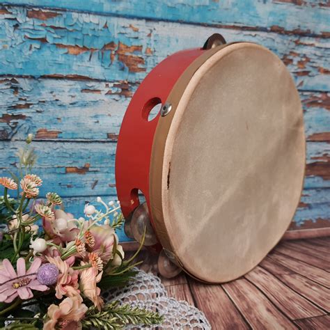 Old musical instrument tambourine. Wedding folk percussion | Etsy