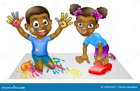 Two Children Playing stock vector. Illustration of girls - 149937693