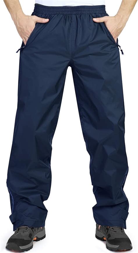 33,000ft Men's Rain Pants, Lightweight Waterproof Rain Over Pants, Windproof Outdoor Pants for ...