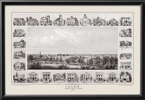 Salem OR 1858 Restored Map | Vintage City Maps