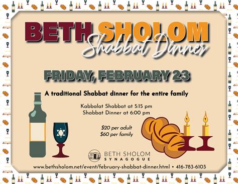 Winter Shabbat Dinner - Event - Beth Sholom Synagogue