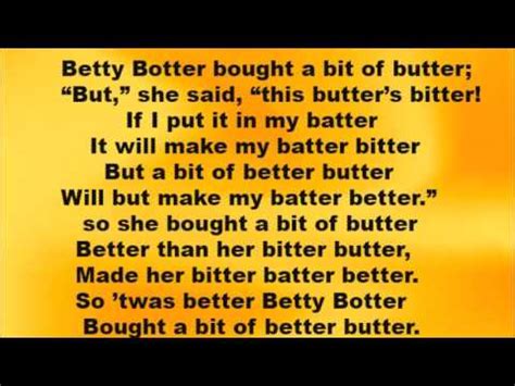 Tongue Twister Betty Botter ... English Tongue Twister!!! - YouTube