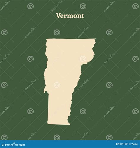 Outline Map of Vermont. Illustration. Stock Illustration - Illustration ...