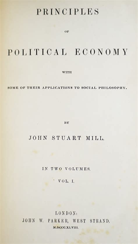 John Stuart Mill Principles of Political Economy First Edition Rare