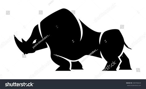 Rhino Silhouette Stock Vector Illustration 300700634 : Shutterstock