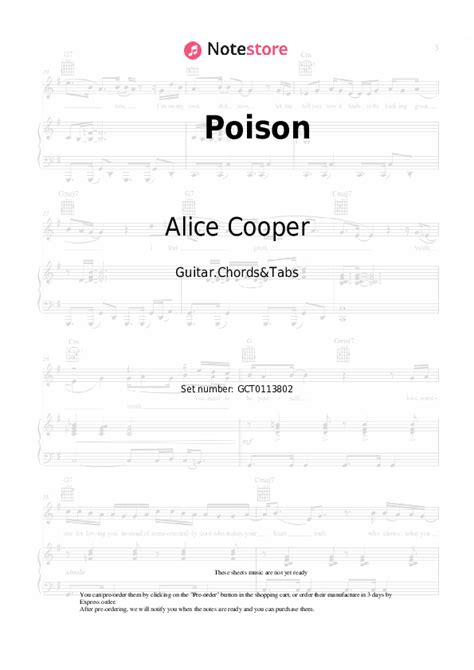 Poison chords and tabs Alice Cooper in Note-Store.com | Guitar.Chords&Tabs SKU GCT0113802