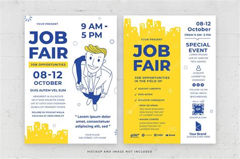 Premium PSD | Job fair recruitment flyer template in psd