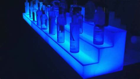 LED Lighted Acrylic Back Bar Liquor Shelves | Liquor shelf, Back bar ...