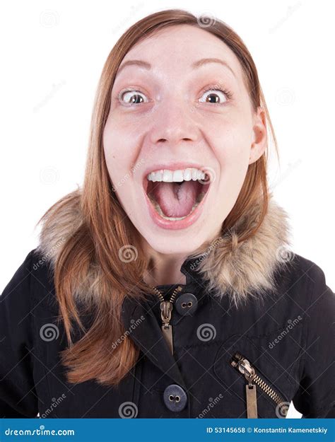 Funny Portrait of a Woman Screaming. Stock Photo - Image of businesswoman, excitement: 53145658