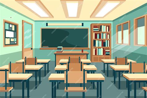 Premium Vector | Empty school class - background for video conferencing