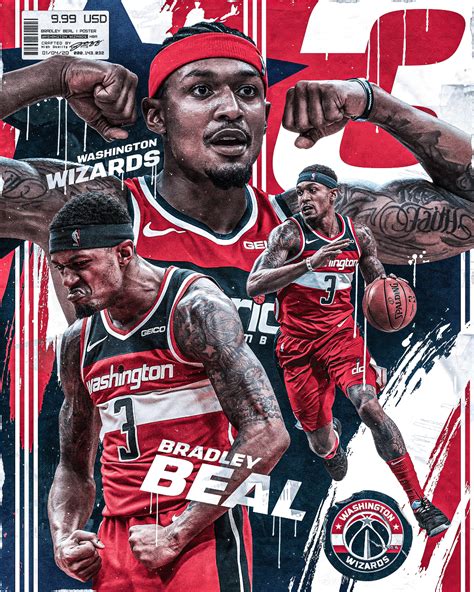 Bradley Beal #3 | Washington Wizards on Behance Nba Basketball Art, Nba Art, Mavericks ...