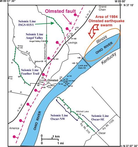 Olmsted Fault, Southern Illinois, Ullin, Grand Chain