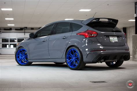 Stylsih Transformation of Gray Ford Focus RS with Custom Front Bumper and Blue Wheels | Ford ...